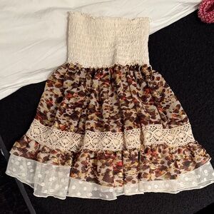 CHEETAH WHITE LACE MINI SKIRT CAPPUCINO FROM ST BARTHS NEVER WORN